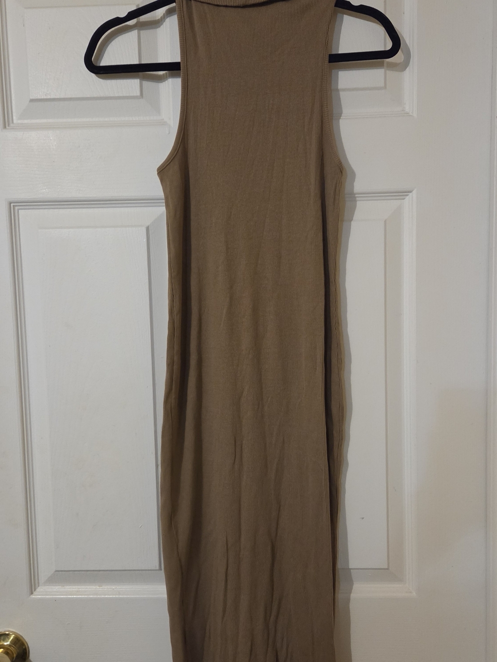 Zara Sleeveless Midi Dress in Tan